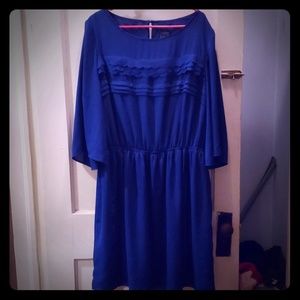 Blue dress with elastic waist